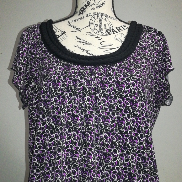 Six Degrees Braid Round Neck Multicolor Women Print Tops Size XL - Picture 5 of 16